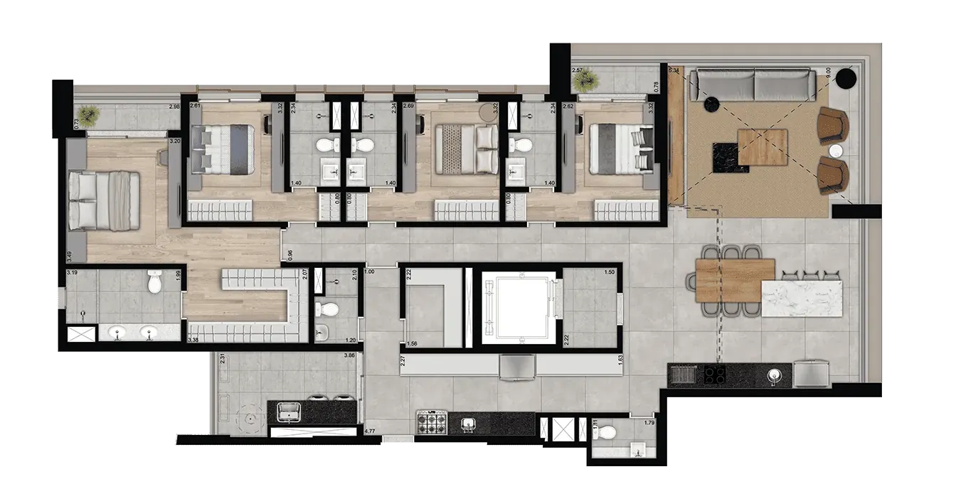 Apartamento Eleva Harmonia em São Paulo - Planta 1